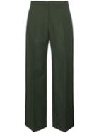 Khaite Charlize Straight-leg Cotton Trousers - Green
