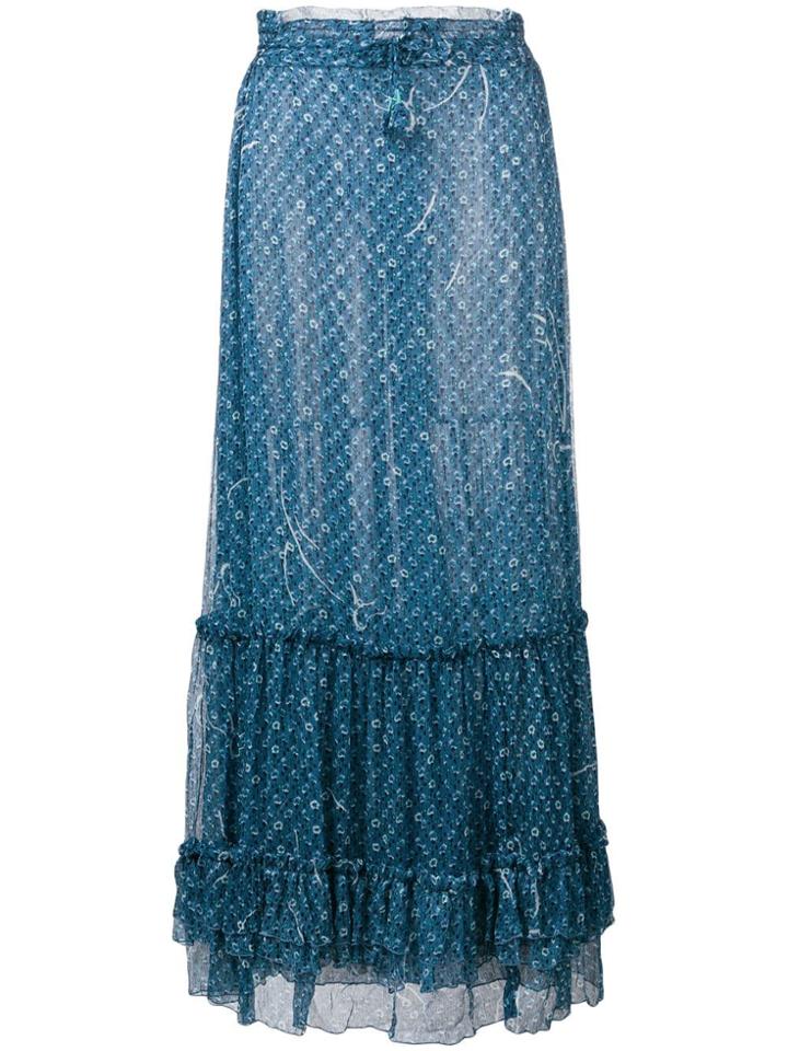 Poupette St Barth Floral Print Maxi Skirt - Blue