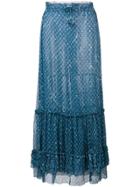 Poupette St Barth Floral Print Maxi Skirt - Blue