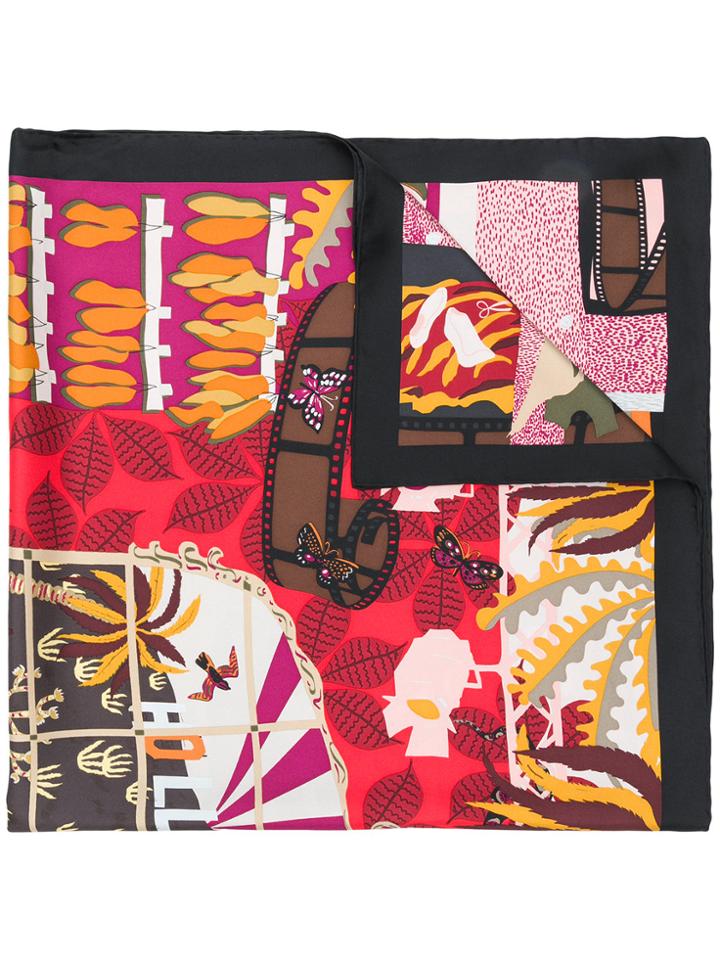 Salvatore Ferragamo Hollywood Print Scarf - Black