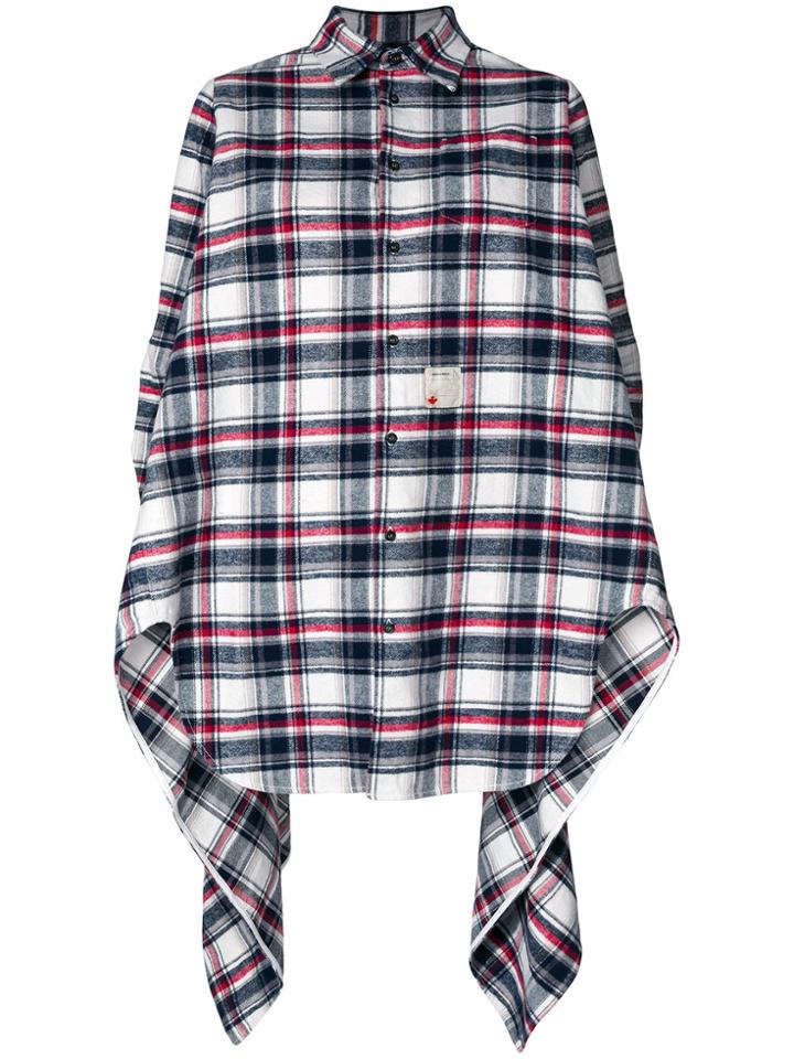 Dsquared2 Long-line Checked Shirt - Blue