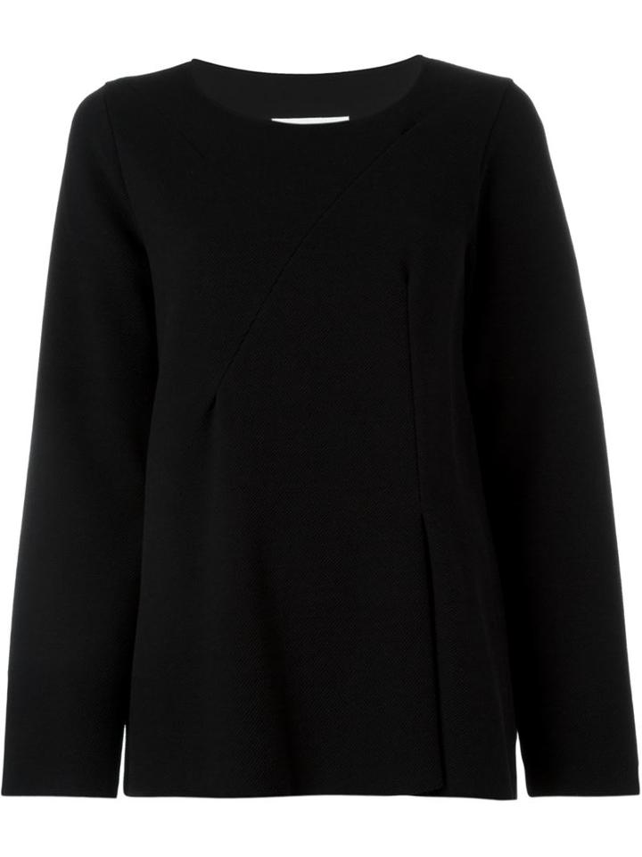 Mm6 Maison Margiela Crew Neck Sweater, Women's, Size: Large, Black, Cotton/polyamide/spandex/elastane/virgin Wool