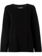 Mm6 Maison Margiela Crew Neck Sweater, Women's, Size: Large, Black, Cotton/polyamide/spandex/elastane/virgin Wool