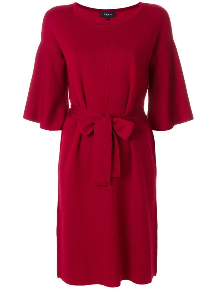 Paule Ka Tie Waist Dress - Red