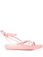 Ancient Greek Sandals Wrap Tie Ankle Sandals - Pink