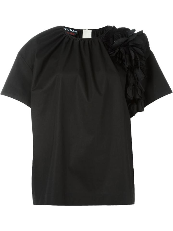 Rochas Flower Appliqué Boxy Top