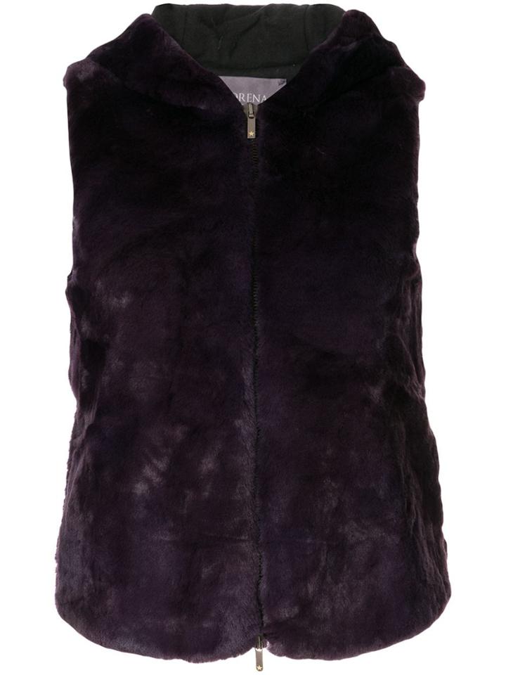 Lorena Antoniazzi Zip-up Textured Gilet - Purple