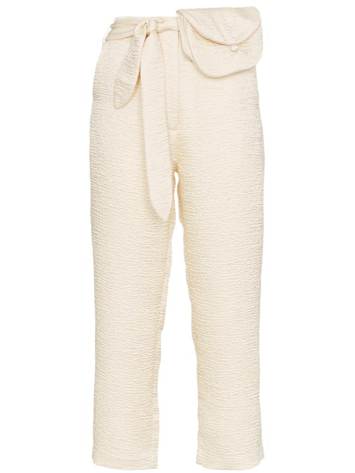 Nanushka Raimo Belted Cropped Judo Trousers - Nude & Neutrals