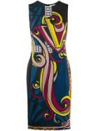 Versace Collection Printed Fitted Dress - Black