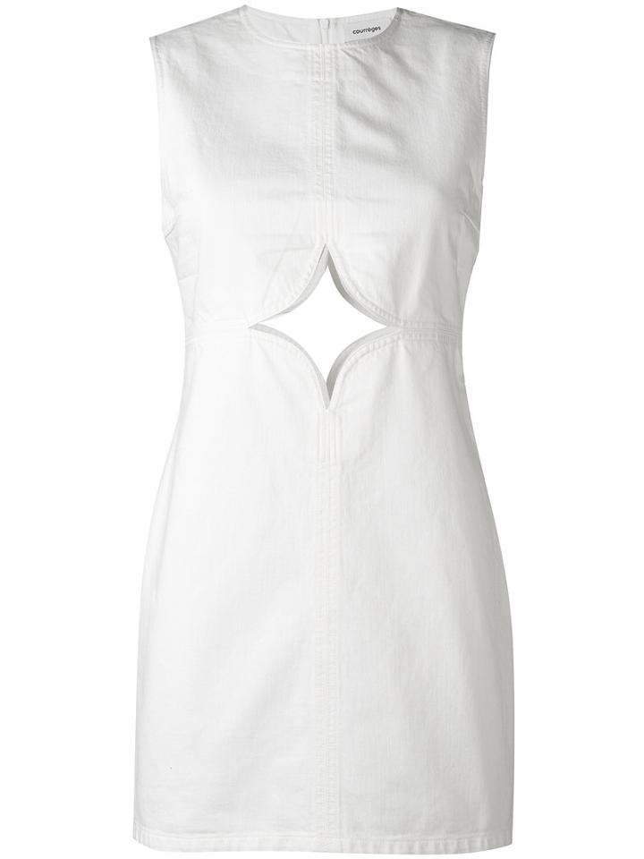 Courrèges - Cut Out Detail Dress - Women - Cotton - 42, White, Cotton