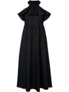 Vivetta Pleated Trim Dress, Size: 42, Black, Cotton