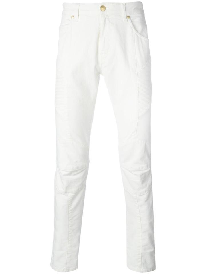Pierre Balmain Slim Biker Jeans - White
