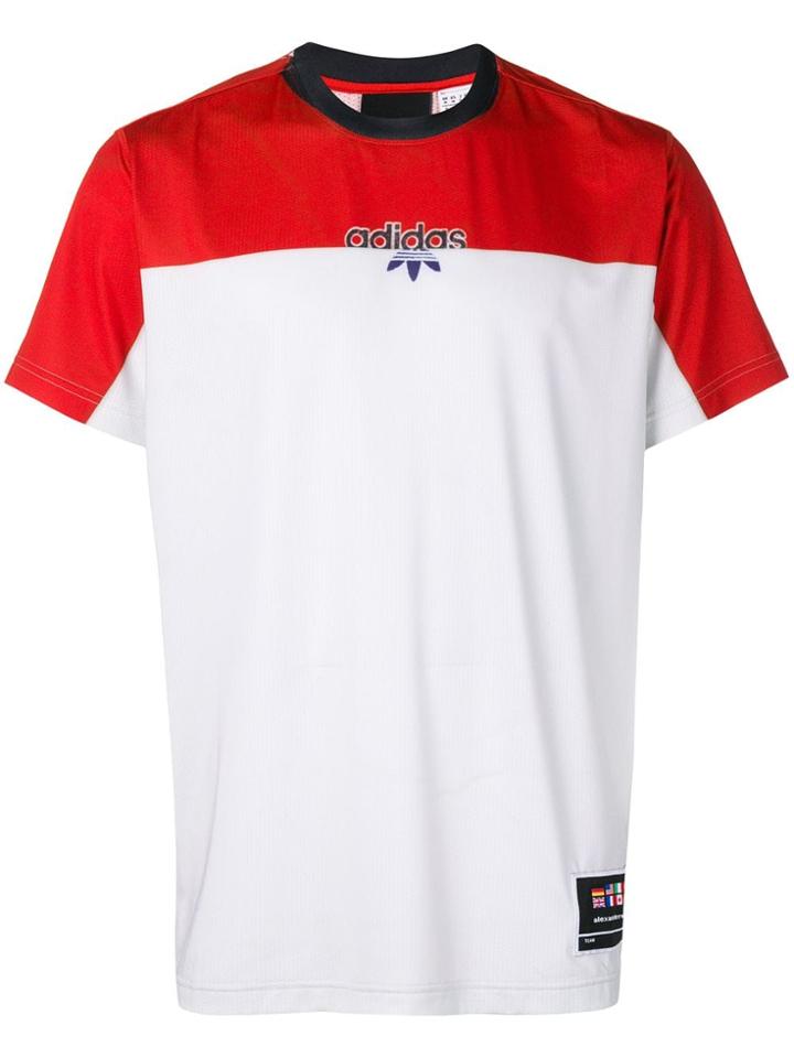 Adidas Originals By Alexander Wang Logo Bicolour T-shirt - White