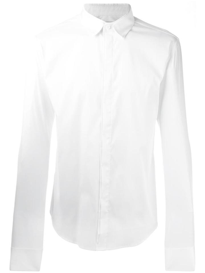 Wooyoungmi Classic Shirt, Men's, Size: 50, White, Cotton/polyurethane/silk/nylon