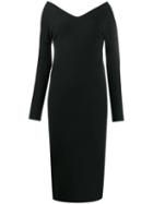 A.w.a.k.e. Mode V-neck Midi Dress - Black