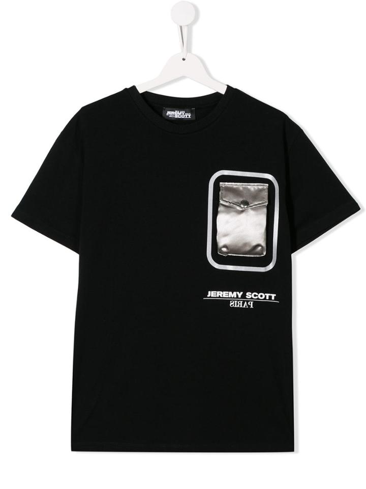 Jeremy Scott Junior Teen Contrast Pocket T-shirt - Black