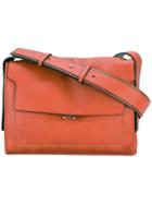 Marni Soft Trunk Shoulder Bag, Women's, Yellow/orange, Calf Leather/brass