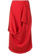Chalayan Draped Detail Skirt - Red