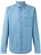 Ami Alexandre Mattiussi Denim Shirt, Men's, Size: Large, Blue, Cotton/lyocell