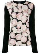Chanel Pre-owned Velvet Effect Camellia Print Blouse - Black