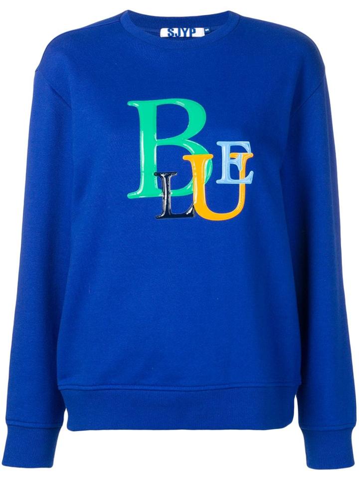 Sjyp Contrast Logo Sweatshirt - Blue