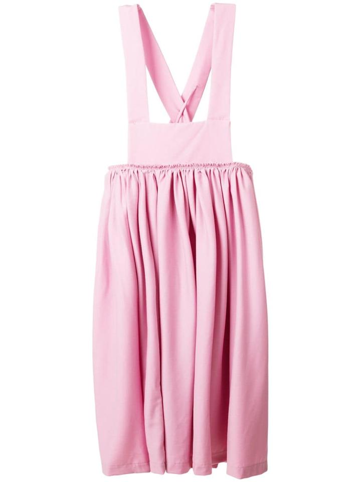 Comme Des Garçons Comme Des Garçons Pinafore Midi Dress - Pink &