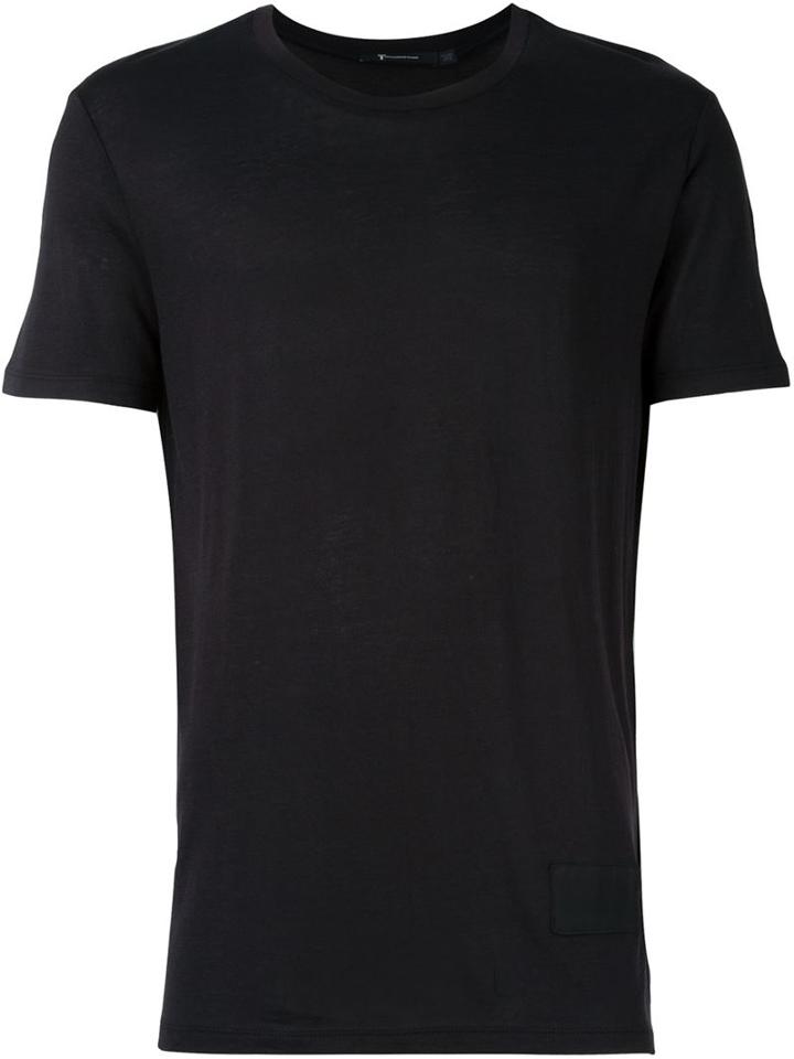 T By Alexander Wang Patch Detail T-shirt, Men's, Size: Medium, Black, Silk/cotton/polyester