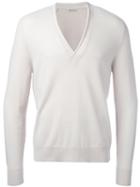 Tomas Maier V-neck Jumper, Men's, Size: Large, Nude/neutrals, Cashmere