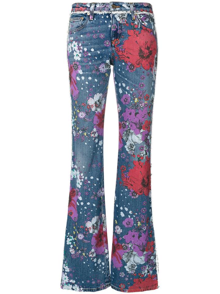 Roberto Cavalli - Garden Of Eden Jeans - Women - Cotton/polyester/spandex/elastane - 40, Blue, Cotton/polyester/spandex/elastane