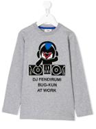 Fendi Kids Dj Fendirumi Print Top - Grey