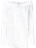 Monographie Striped Bardot Shirt - White