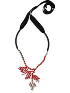 Marni Floral Necklace, Women's, Red