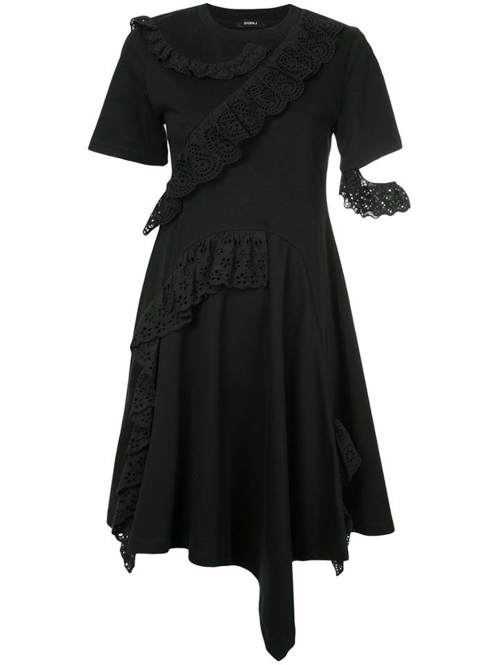 Goen.j Lace-trimmed Jersey Dress - Black