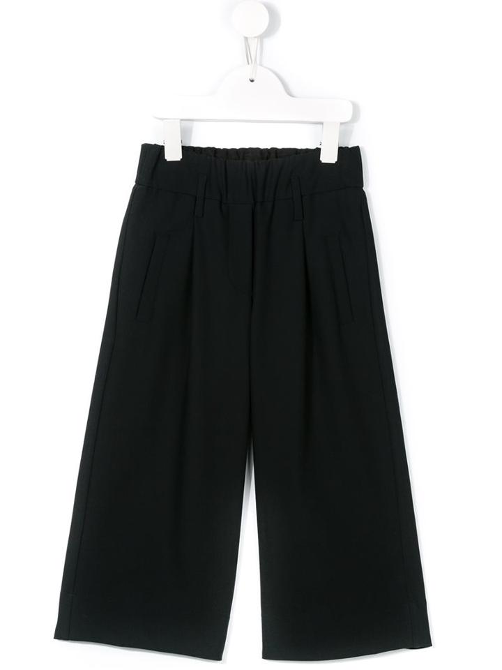 Simonetta Cropped Wide Leg Trousers, Girl's, Size: 6 Yrs, Black