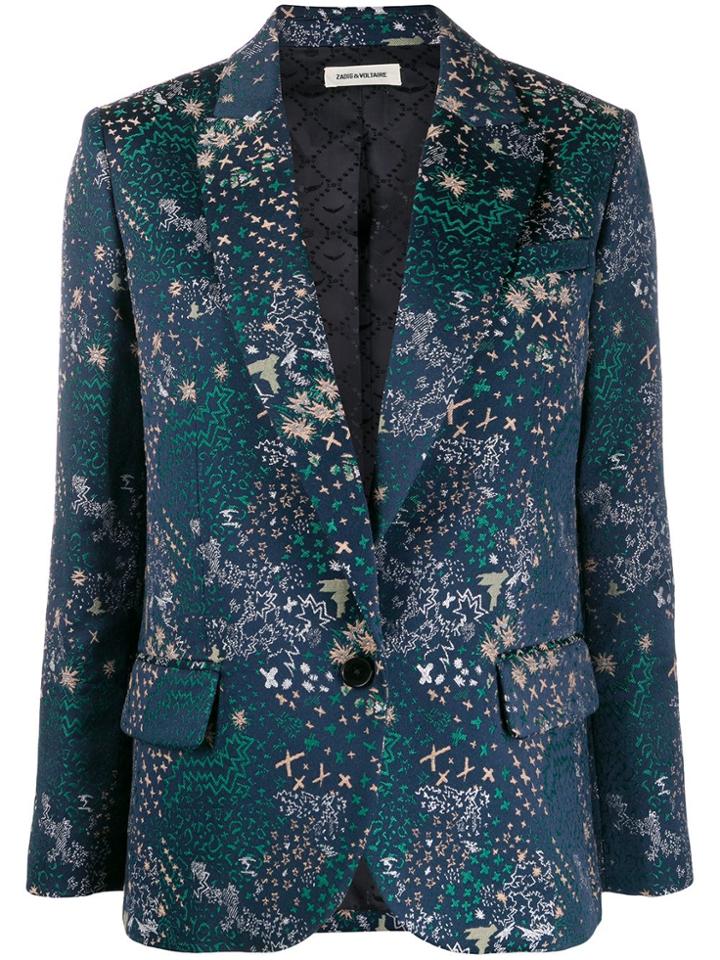 Zadig & Voltaire Viking Jac Star Embroidered Blazer - Blue