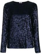 P.a.r.o.s.h. Sequined Long Sleeve Top - Blue