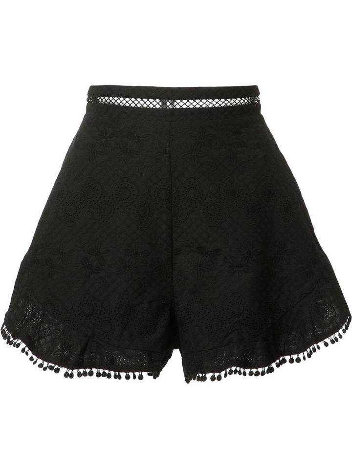 Zimmermann High-rise Ruffled Shorts, Women's, Size: 0, Black, Cotton