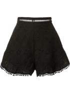 Zimmermann High-rise Ruffled Shorts, Women's, Size: 0, Black, Cotton