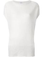 Brunello Cucinelli - Sequin Round Neck Top - Women - Silk/linen/flax - S, Nude/neutrals, Silk/linen/flax