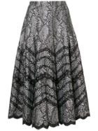 Andrew Gn Snake-print Skirt - Black