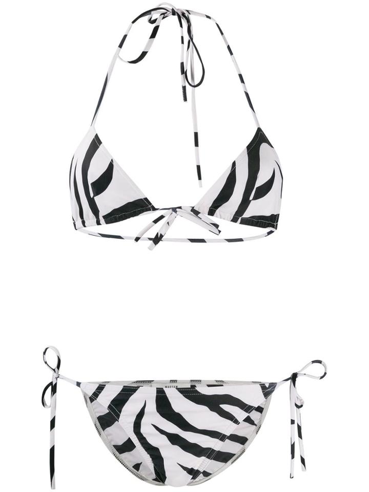 Maryam Nassir Zadeh Zebra Print Bikini - White