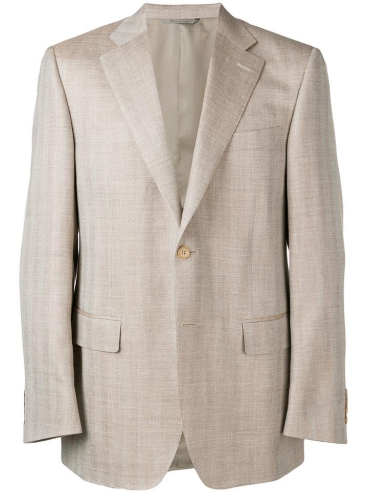 Canali Checkered Effect Blazer - Neutrals