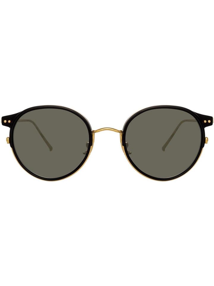 Linda Farrow Oval Frame Sunglasses - Black
