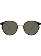 Linda Farrow Oval Frame Sunglasses - Black