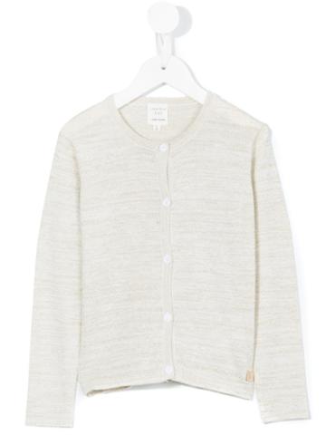 Carrèment Beau - Round Neck Cardigan - Kids - Cotton/polyester/metallic Fibre - 10 Yrs, Girl's, Nude/neutrals
