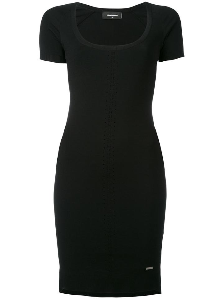 Dsquared2 - Fitted Dress - Women - Viscose/polyester - Xs, Black, Viscose/polyester