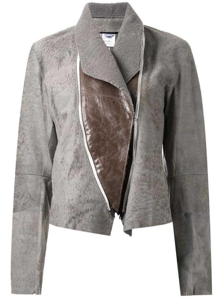 Ann Demeulemeester Zipped Front Fitted Jacket, Women's, Size: 38, Grey, Leather