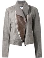 Ann Demeulemeester Zipped Front Fitted Jacket, Women's, Size: 38, Grey, Leather