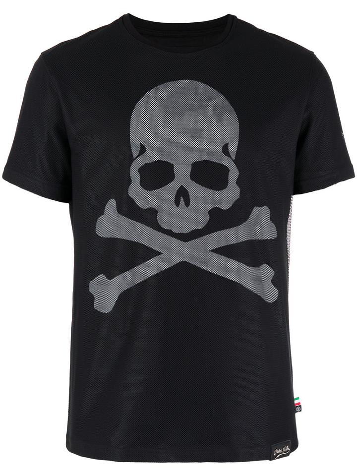 Plein Sport Skull Logo T-shirt, Men's, Size: Small, Black, Cotton/polyester