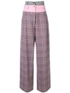 Natasha Zinko Tripe Waist Wide Leg Trousers - Pink